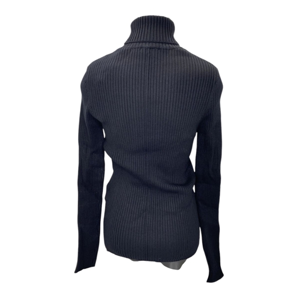 The Kooples Black Ribbed Turtleneck Sweater - Picture 4 of 13